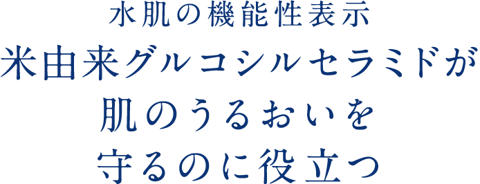 水肌の機能性表示　米由来グルコシルセラミドが肌のうるおいを守るのに役立つ